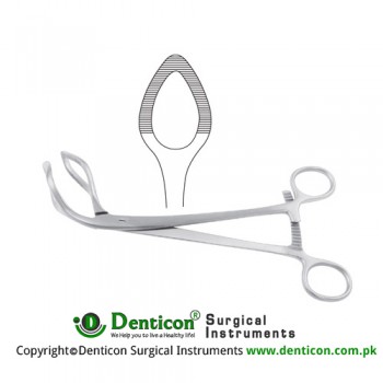Somer Uterine Seizing Forcep Stainless Steel, 22.5 cm - 8 3/4" Jaw Size 32 mm